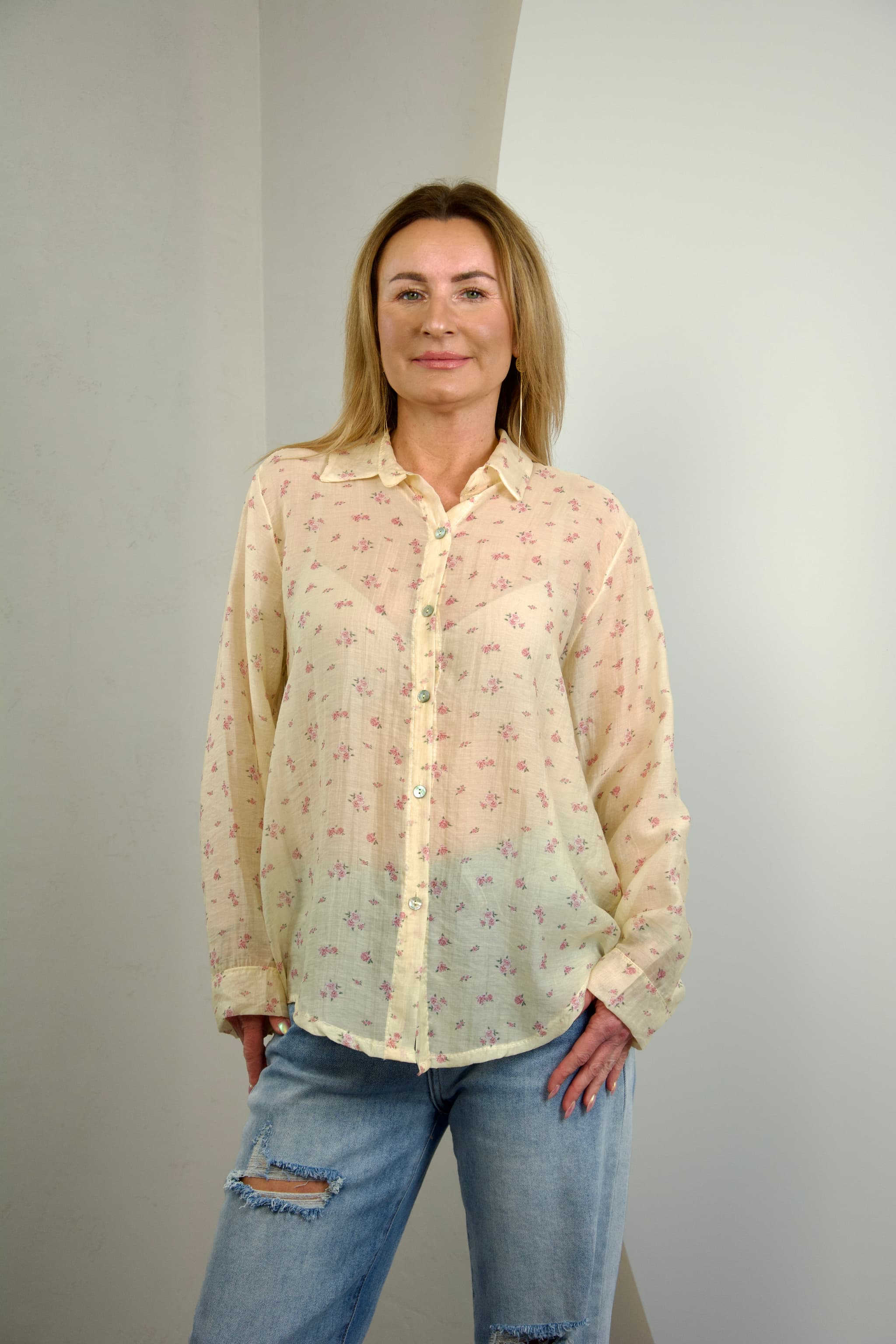 Flower-print shirt