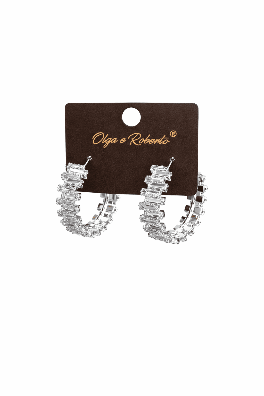 Hoop earrings with cubic zirconia