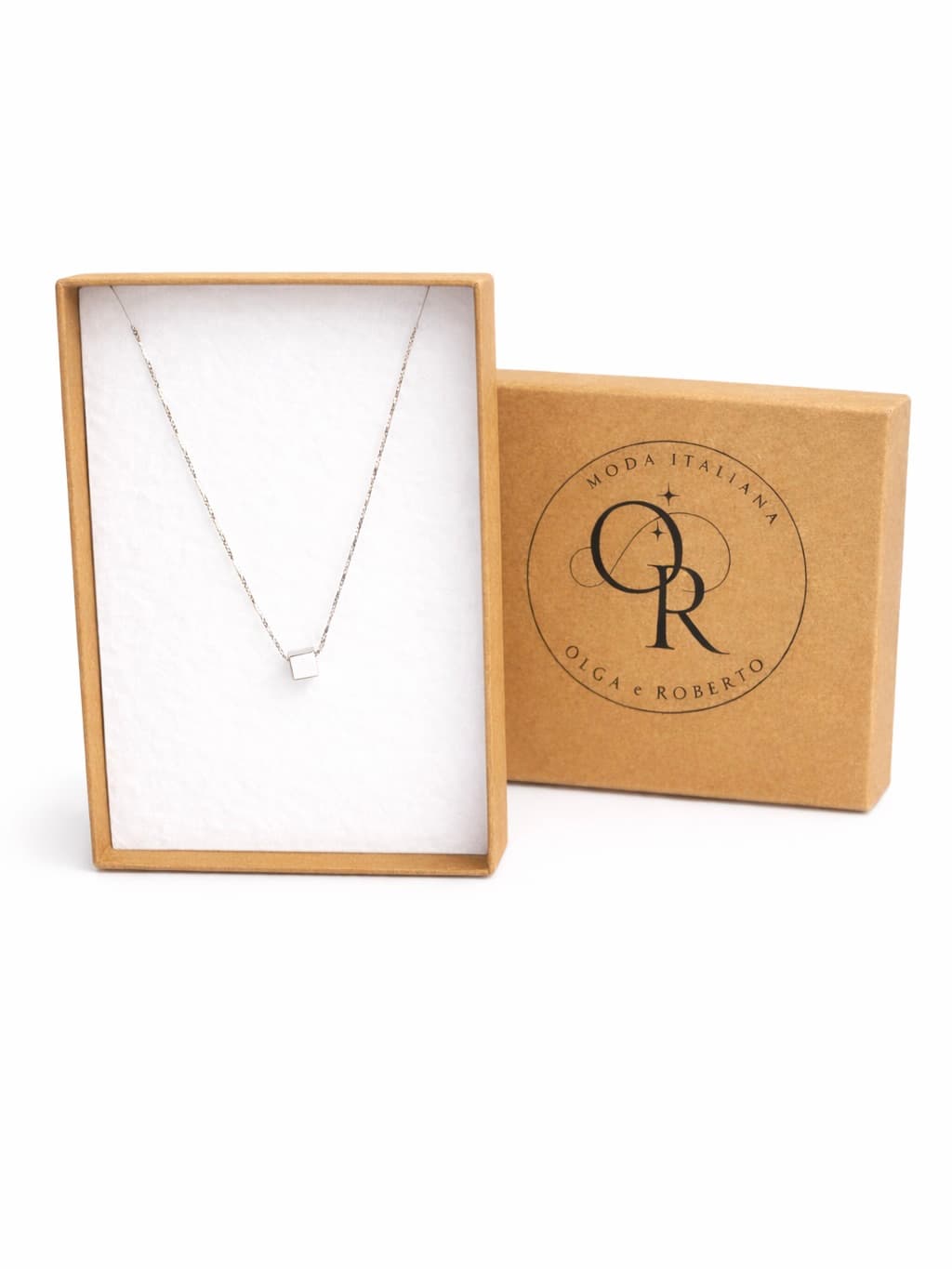 Square necklace – 925 sterling silver / gold plated