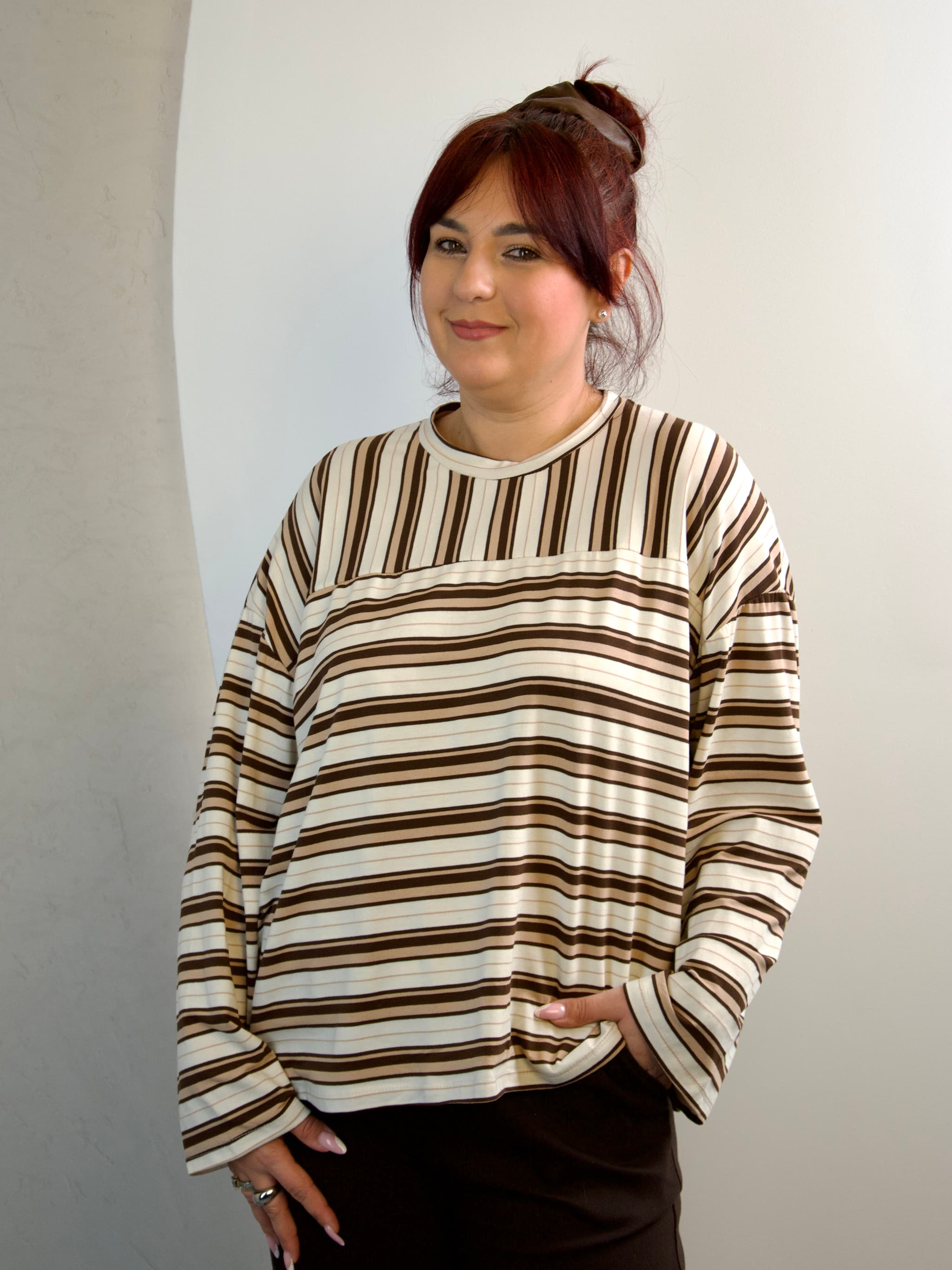 Bluzka w paski longsleeve