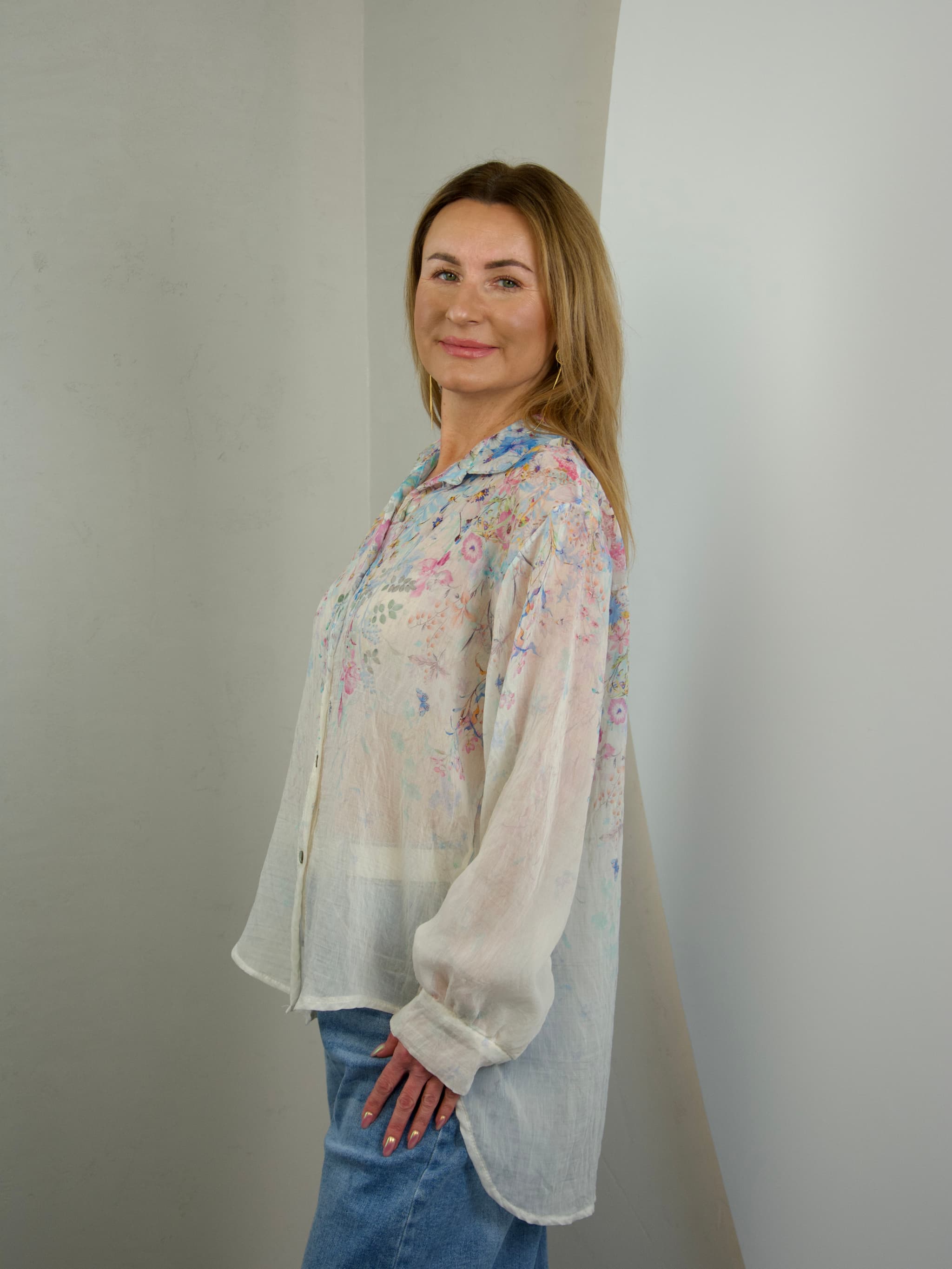 Koszula mgiełka w kwiaty