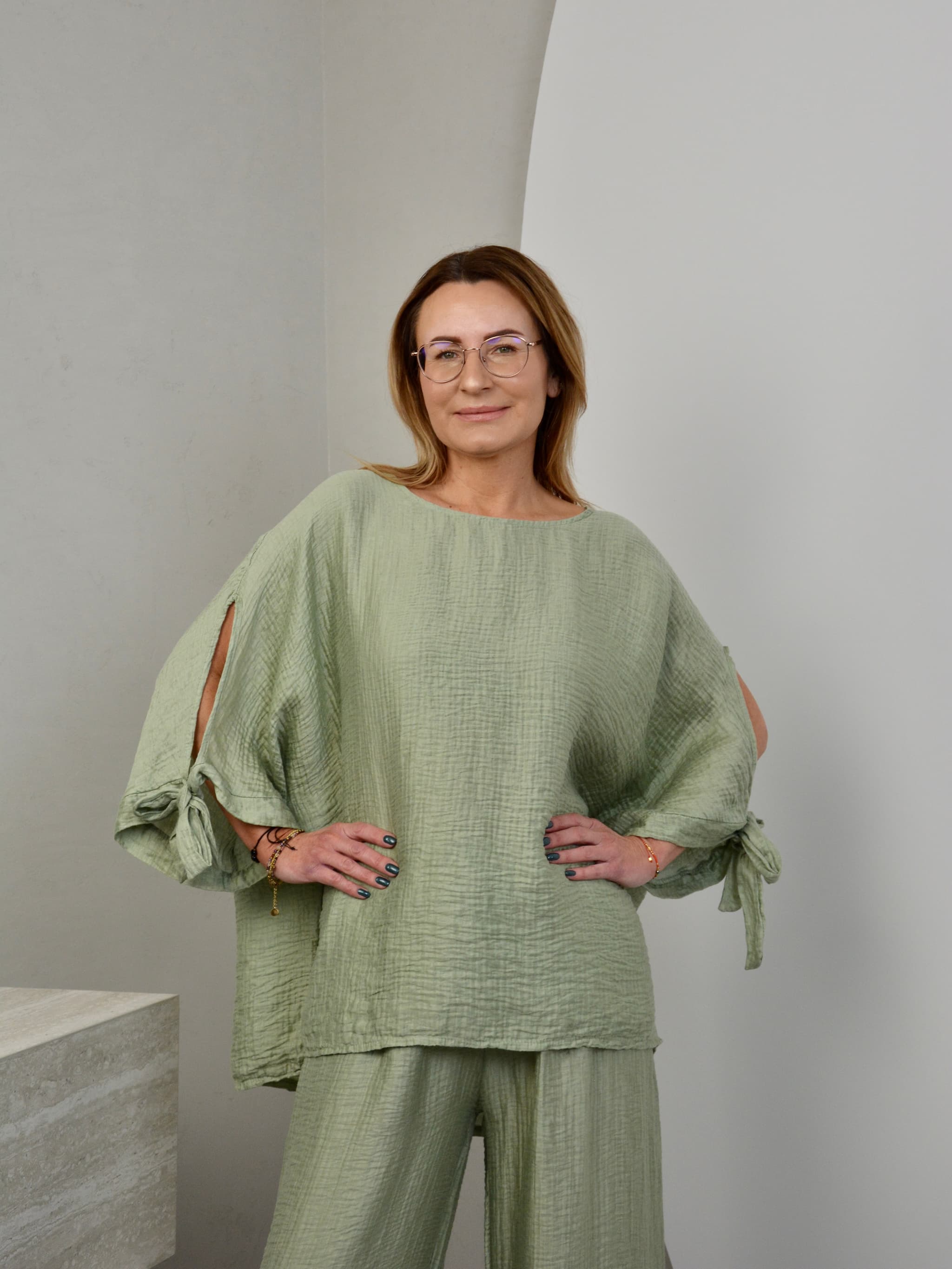 Bluzka muślinowa z kokardką WYPRZEDAŻ