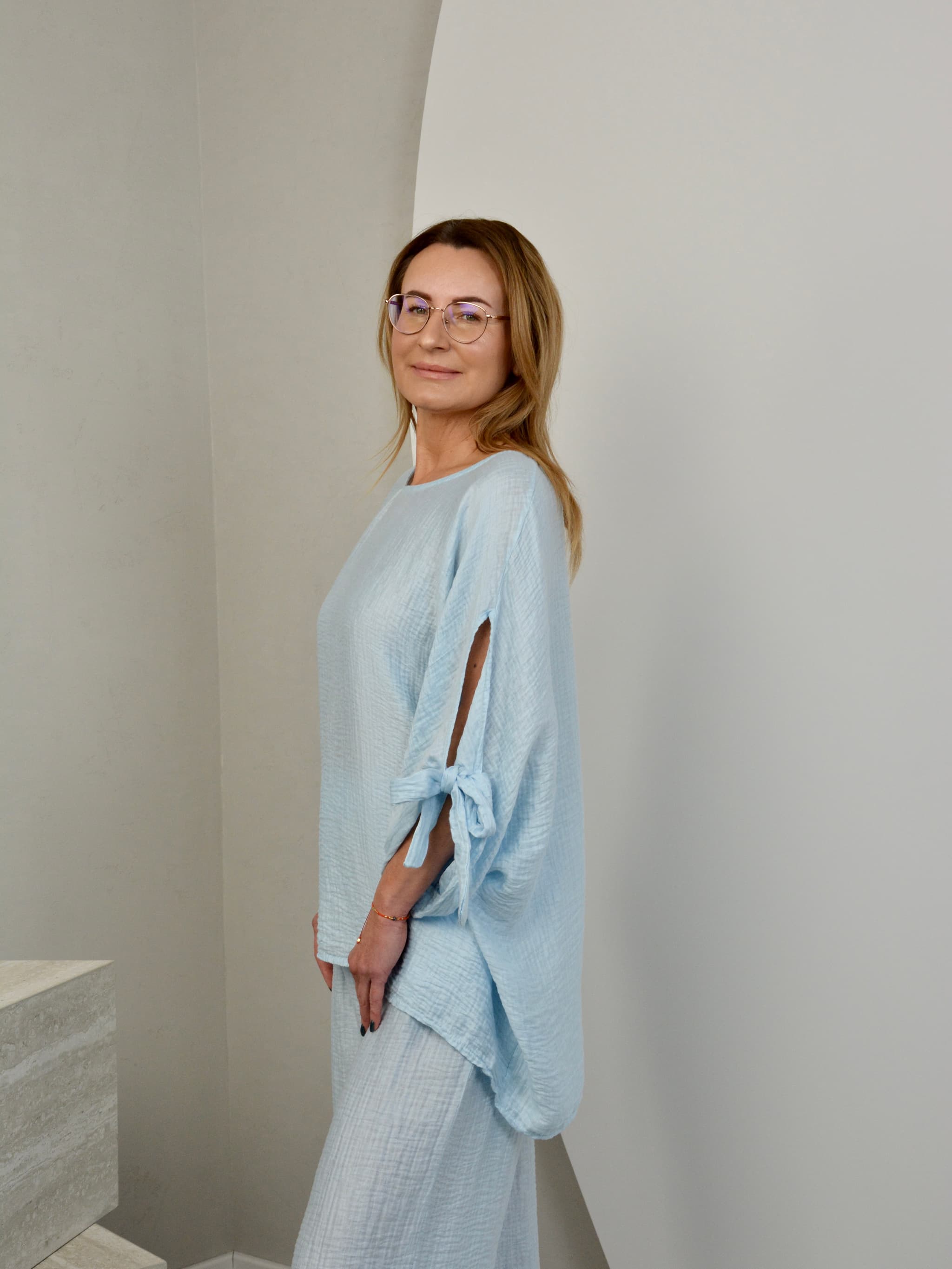Bluzka muślinowa z kokardką WYPRZEDAŻ